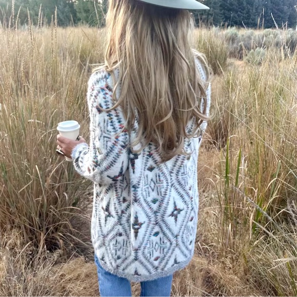 New Cowichan Celtic Soft Cardigan Boho Sweater Women's Cozy Soft - Picture 1 of 8